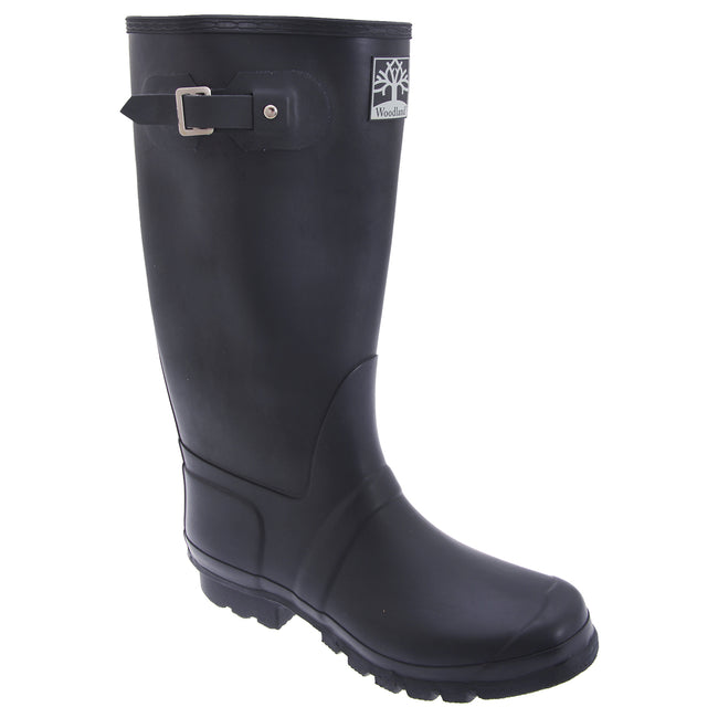 Navy Blue - Front - Woodland Unisex Quality Strap Wide Fit Wellington Boots
