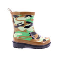 Green-Brown-Black - Back - StormWells Childrens-Kids Camouflage Print Wellingtons