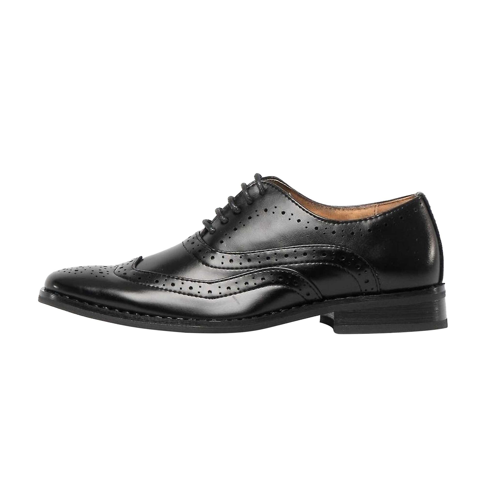 Black - Back - Goor Boys 5 Eye Brogue Oxford Shoes