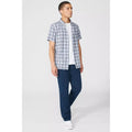 Grey - Lifestyle - Mantaray Mens Mini Grid Check Textured Shirt