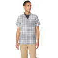 Natural - Front - Mantaray Mens Mini Grid Check Textured Shirt