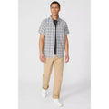 Natural - Side - Mantaray Mens Mini Grid Check Textured Shirt