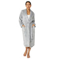 Grey - Front - Debenhams Womens-Ladies Sleek Shawl Collar Robe