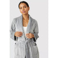 Grey - Side - Debenhams Womens-Ladies Sleek Shawl Collar Robe