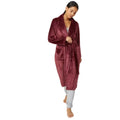 Burgundy - Front - Debenhams Womens-Ladies Sleek Shawl Collar Robe