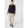 Black - Lifestyle - Maine Mens Premium Cable Cotton V Neck Jumper
