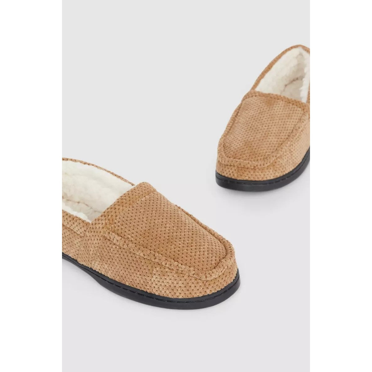 Beige - Side - Debenhams Mens Microsuede Slippers