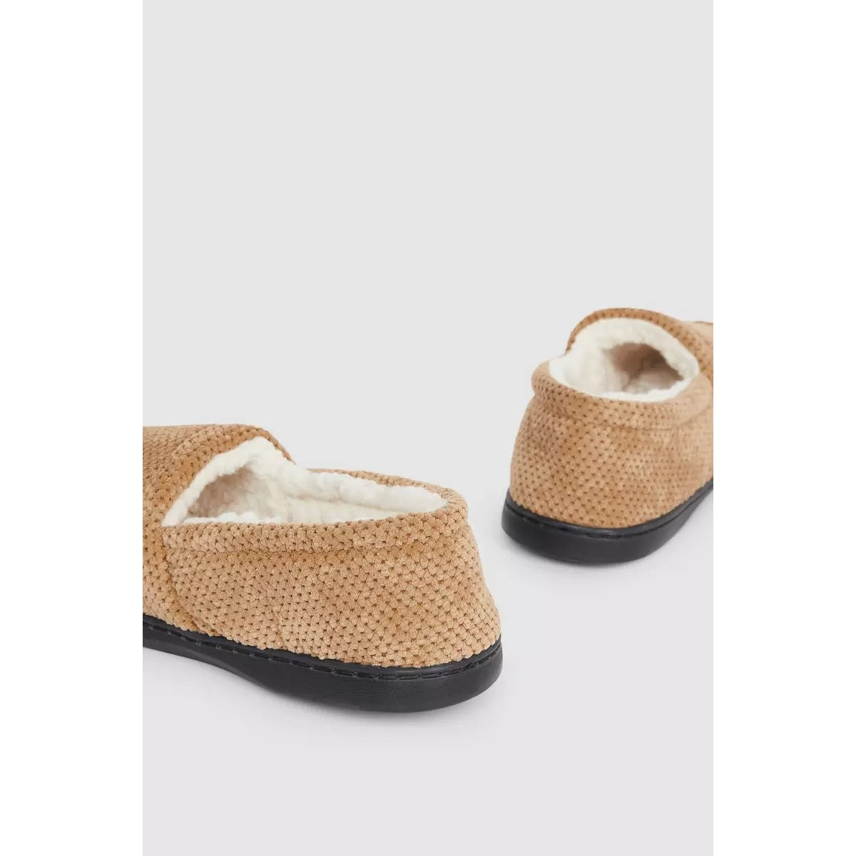 Beige - Back - Debenhams Mens Microsuede Slippers