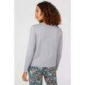 Dark Grey - Back - Debenhams Womens-Ladies Meadow Jersey Pyjama Top