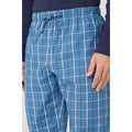 Blue - Lifestyle - Debenhams Mens Checked Brushed Grandad Collar Pyjama Set