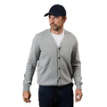 Light Grey - Front - Maine Mens Knitted Cotton Cardigan