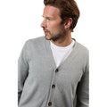 Light Grey - Side - Maine Mens Knitted Cotton Cardigan