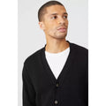 Black - Side - Maine Mens Knitted Cotton Cardigan