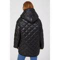Black - Back - Maine Womens-Ladies Quilted Padded Reversible Coat