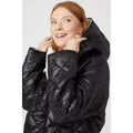 Black - Side - Maine Womens-Ladies Quilted Padded Reversible Coat