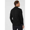 Black - Back - Maine Mens Premium Cotton Funnel Neck Jumper