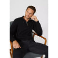 Black - Side - Maine Mens Premium Cotton Funnel Neck Jumper