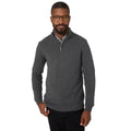 Grey - Front - Maine Mens Premium Cotton Funnel Neck Jumper