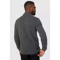 Grey - Back - Maine Mens Premium Cotton Funnel Neck Jumper