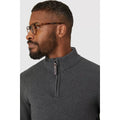 Grey - Side - Maine Mens Premium Cotton Funnel Neck Jumper