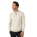 Stone - Front - Maine Mens Premium Cotton Funnel Neck Jumper