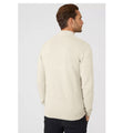 Stone - Back - Maine Mens Premium Cotton Funnel Neck Jumper