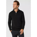 Black - Pack Shot - Maine Mens Premium Cotton Funnel Neck Jumper