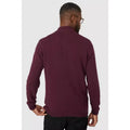 Burgundy - Back - Maine Mens Premium Cotton Funnel Neck Jumper