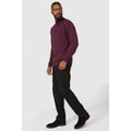 Burgundy - Lifestyle - Maine Mens Premium Cotton Funnel Neck Jumper