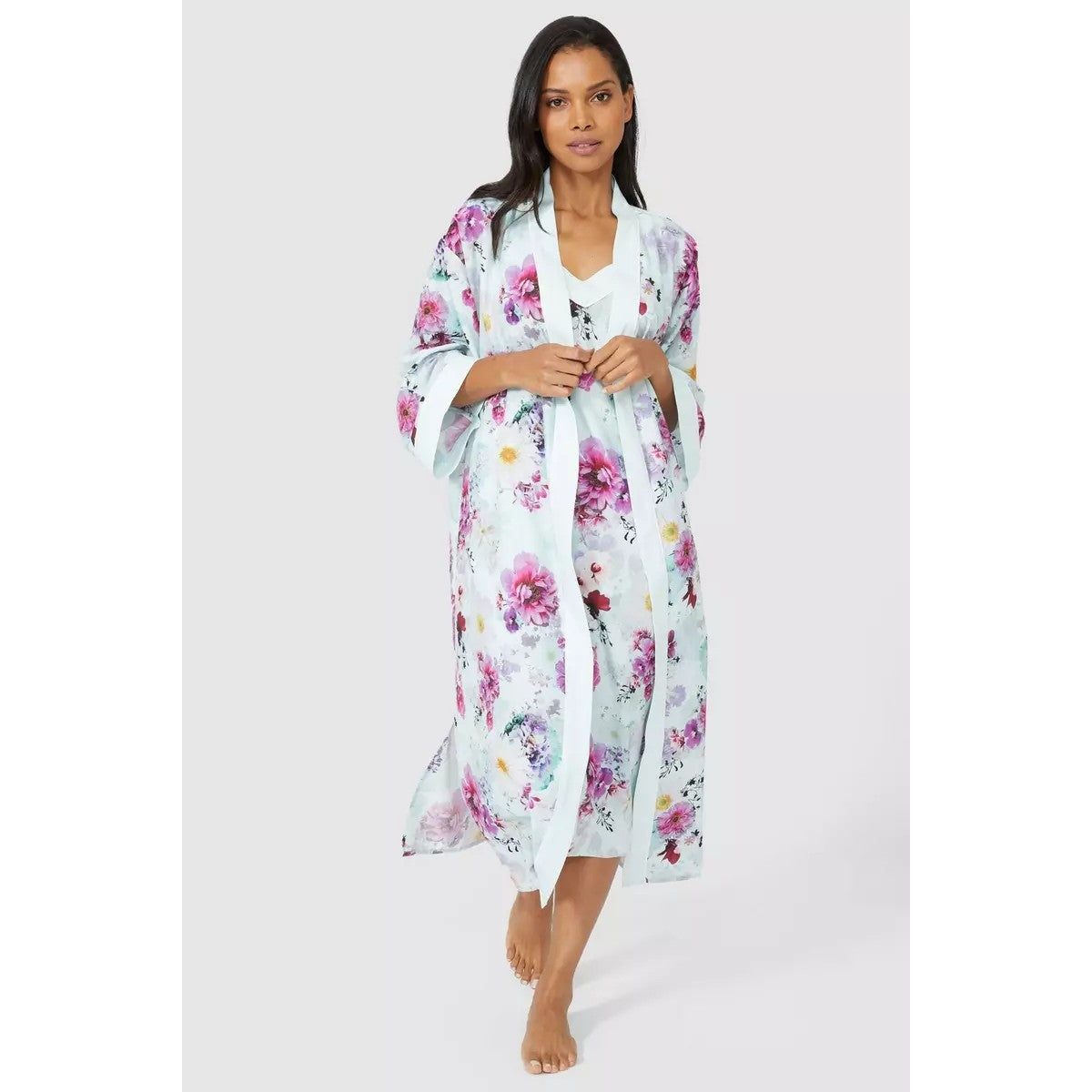 debenhams dressing gown ladies Debenhams Womens/Ladies Leilane Floral Midi Dressing Gown – Universal  Textiles