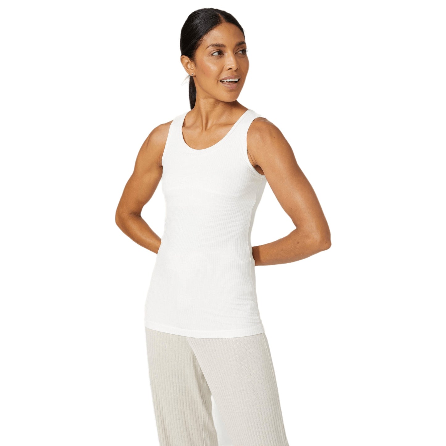 Cream - Front - Debenhams Womens-Ladies Secret Support Racerback Vest Top