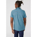 Blue - Back - Mantaray Mens Double Checked Shirt