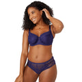 Purple - Front - Gorgeous Womens-Ladies DD+ Spot Embroidered Bra