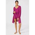Plum - Front - Debenhams Womens-Ladies Viscose Wrap Robe