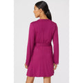 Plum - Back - Debenhams Womens-Ladies Viscose Wrap Robe