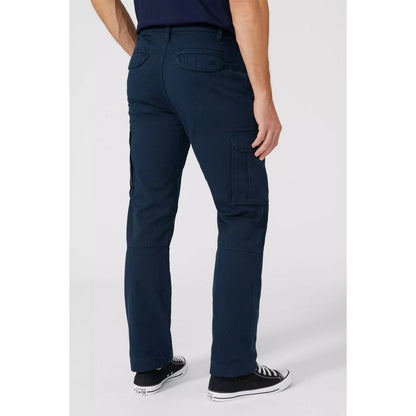 Navy - Back - Mantaray Mens Plain Cargo Trousers