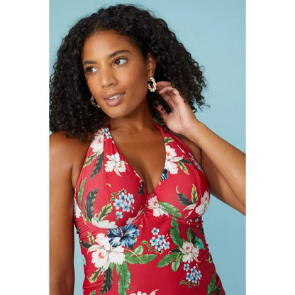 Red - Side - Gorgeous Womens-Ladies Non-Padded Tankini Top