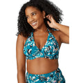 Green - Front - Gorgeous Womens-Ladies Julep Rose Floral Non-Padded Bikini Top