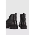 Black - Back - Mantaray Mens Premium Leather Lace Up Combat Boots