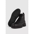 Black - Side - Mantaray Mens Premium Leather Lace Up Combat Boots