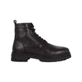 Black - Front - Mantaray Mens Premium Leather Lace Up Combat Boots