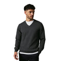 Grey - Front - Maine Mens Premium Cotton V Neck Jumper