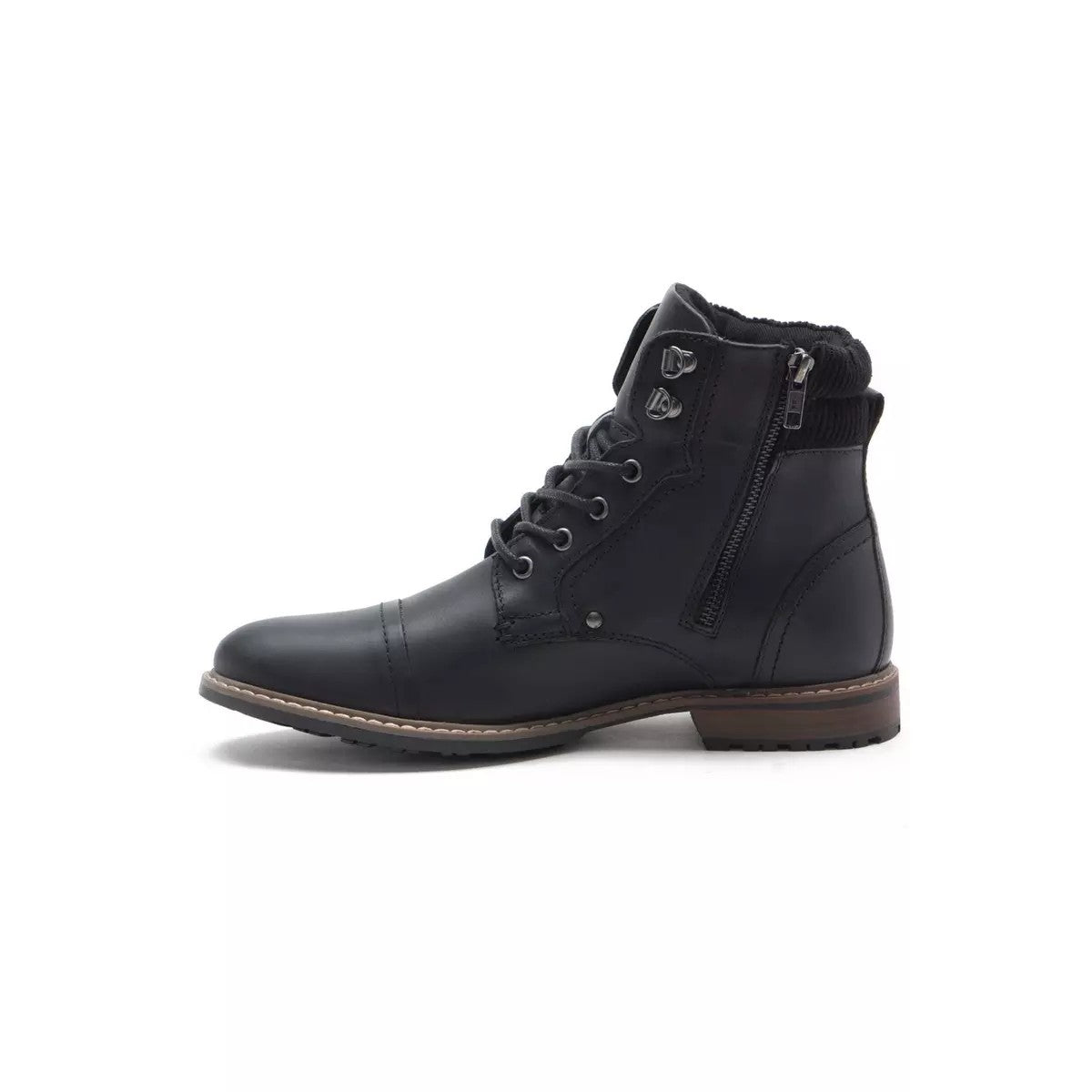 Black - Pack Shot - RedTape Mens Hardy Leather Double Collar Ankle Boots