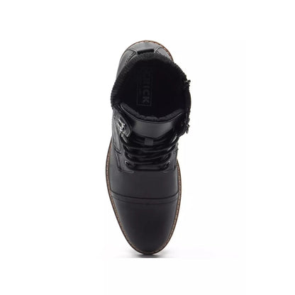 Black - Close up - RedTape Mens Hardy Leather Double Collar Ankle Boots
