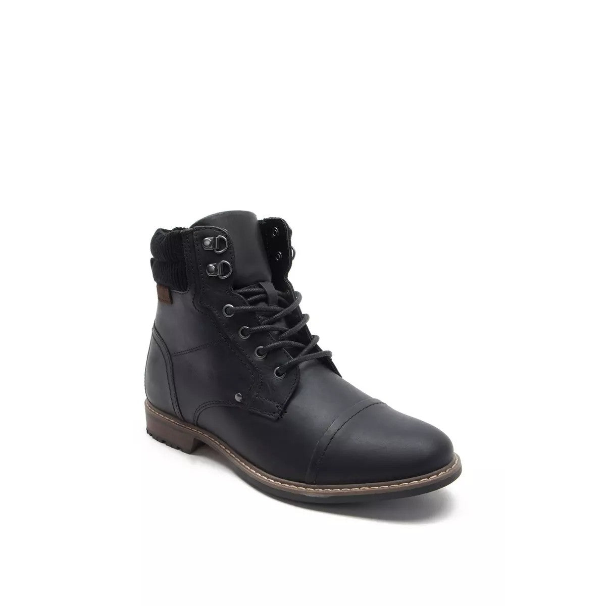 Black - Front - RedTape Mens Hardy Leather Double Collar Ankle Boots