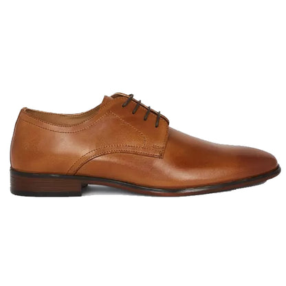 Tan - Front - RedTape Mens Silwood Leather Derby Shoes