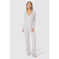 Grey Marl - Back - Debenhams Womens-Ladies Ribbed Soft Touch Wrap Pyjama Top