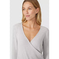 Grey Marl - Lifestyle - Debenhams Womens-Ladies Ribbed Soft Touch Wrap Pyjama Top
