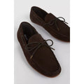 Chocolate - Back - Maine Mens Albans Plaited Suede Boat Shoes