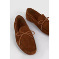 Tan - Back - Maine Mens Albans Plaited Suede Boat Shoes
